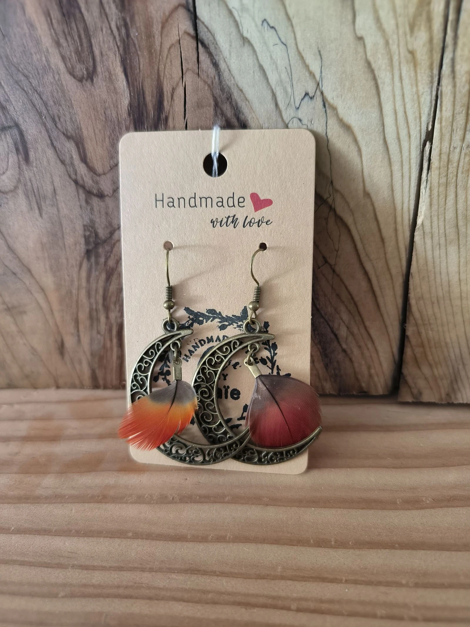 Boucles d'oreilles bohème chic originales en plumes naturelles